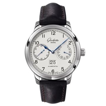 Glashütte Original Senator Observer Stainless Steel / Silver / Calf / Folding