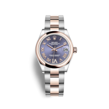 Rolex Datejust 31 Stainless Steel/ Rose Gold / Domed / Aubergine - Roman / Oyster