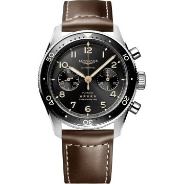 Longines Spirit Flyback 42 Stainless Steel / Black / Strap
