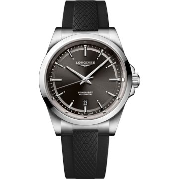 Longines Conquest 41 Stainless Steel / Black / Rubber