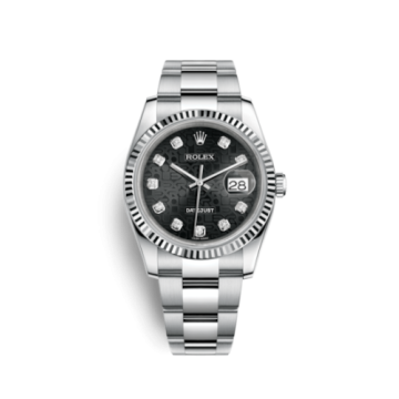Rolex Datejust 36 Stainless Steel Fluted / Oyster / Black Computer