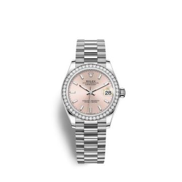 Rolex Datejust 31 White Gold Diamond / Pink