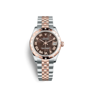Rolex Datejust 31 Rolesor Everose Domed Diamond / Jubilee / Black MOP Roman