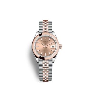Rolex Lady-Datejust 28 Stainless Steel / Rose Gold / Domed / Rose / Jubilee
