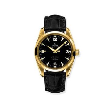 Omega Seamaster Aqua Terra 150M Co-Axial 39.2 Railmaster Yellow Gold / Black Alligator