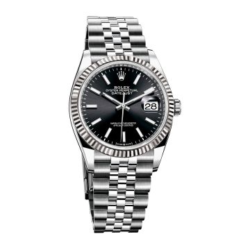Rolex Datejust 36 Stainless Steel / Fluted / Black / Jubilee