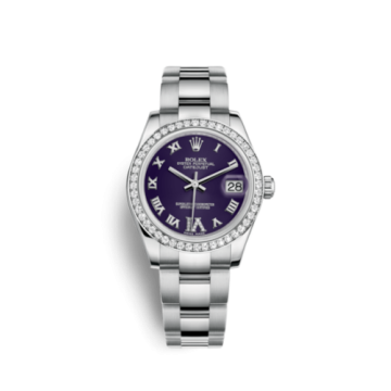Rolex Datejust 31 Stainless Steel Diamond / Oyster / Purple - Roman