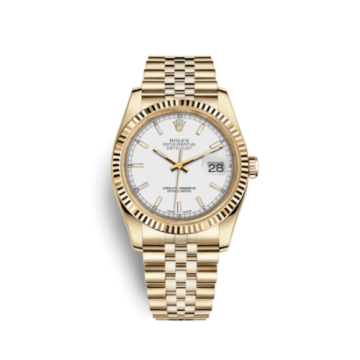 Rolex Datejust 36 Yellow Gold Fluted / Jubilee / White