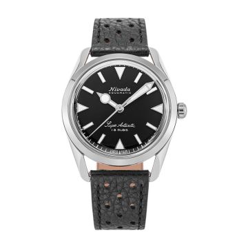 Nivada Grenchen Super Antarctic 35 Black - White Luminova / Stainless Steel / Black Racing