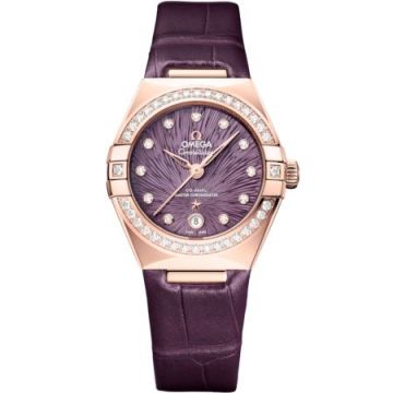 Omega Constellation Manhattan 29 Co-Axial Master Chronometer Moonshine Gold - Diamond / Purple Supernova / Alligator