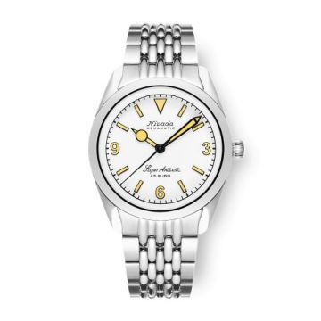 Nivada Grenchen Super Antarctic 3.6.9. White - Beige Luminous / Stainless Steel / Beads of Rice