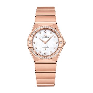 Omega Constellation Manhattan 28 Quartz Sedna Gold / MOP / Diamond