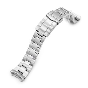 Super-O Boyer Watch Band for Seiko 5 Sports 42.5mm SRPD51 SRPD55 SBSA003, Stainless Steel - Brushed, SUB Diver Clasp - 18mm