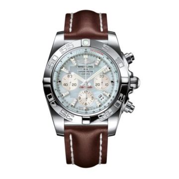 Breitling Chronomat 44 Stainless Steel / Gray Pearl Diamond / Calf