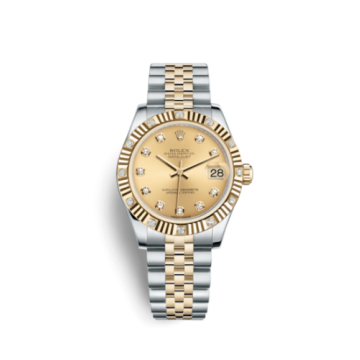 Rolex Datejust 31 Rolesor Yellow Fluted Diamond / Jubilee / Champagne Diamond