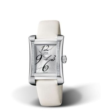 Oris Rectangular Date Diamonds 25.9 Stainless Steel / Silver