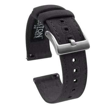 Smoke Grey Crafted Canvas Watch Band - 24mm