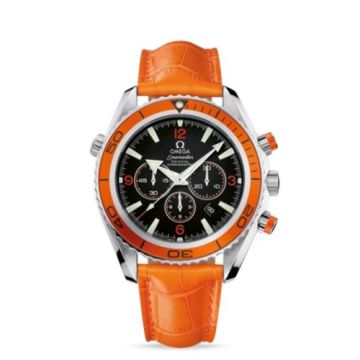 Omega Seamaster Planet Ocean 600M Co-Axial 45.5 Chronograph Stainless Steel / Orange / Alligator