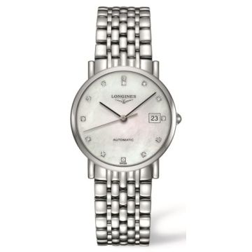 Longines Elegant Collection 34.5 Automatic Stainless Steel / MOP / Bracelet