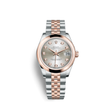 Rolex Datejust 31 Rolesor Everose Domed / Jubilee / Silver Diamonds