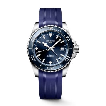 Longines Hydroconquest GMT 41 Stainless Steel / Blue / Rubber