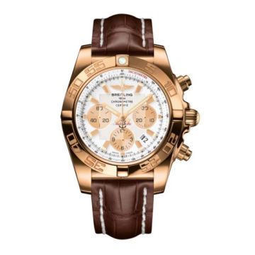 Breitling Chronomat 44 Rose Gold / Antarctica White / Croco