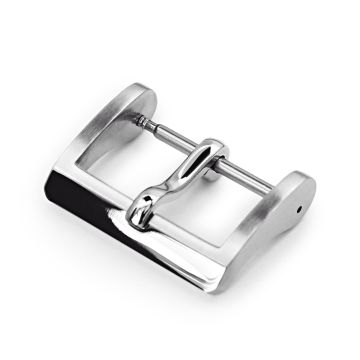 16mm, 18mm, 20mm, 22mm #66 Sporty Tang Buckle for Leather Watch Strap, Polished & Brushed - 6.5mm