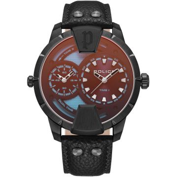 Police Huntley Dual Time Black