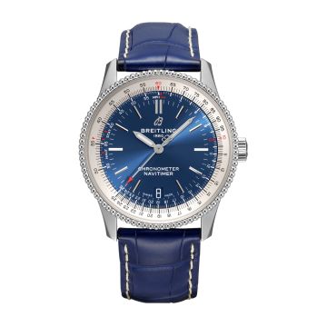 Breitling Navitimer 1 38 Automatic Stainless Steel / Blue / Croco / Pin