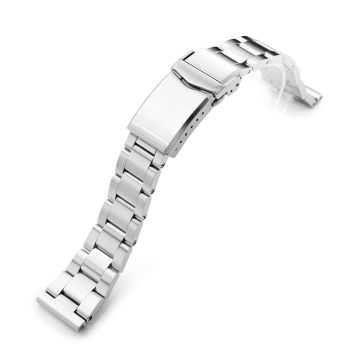 Super Boyer Watch Band Straight End, 316L Stainless Steel Brushed V-Clasp - 8mm