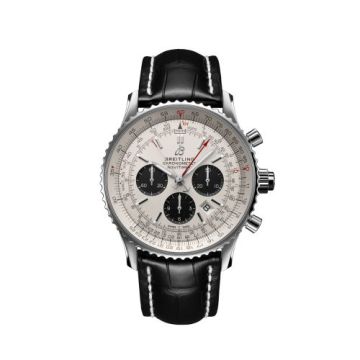 Breitling Navitimer Rattrapante Stainless Steel / Silver / Alligator / Folding