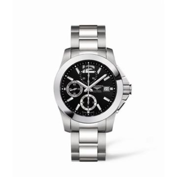 Longines Conquest Chronograph Black Bracelet
