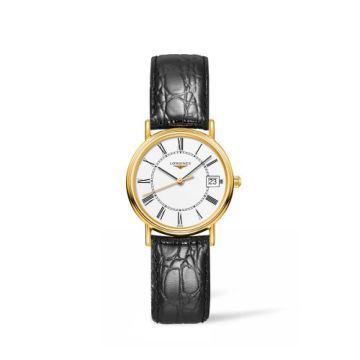 Longines Presence Quartz 30mm PVD Gold / White - Roman