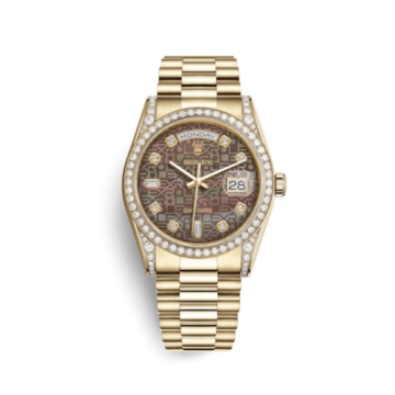 Rolex Day-Date 36 Yellow Gold Diamonds / President / Black MOP Computer