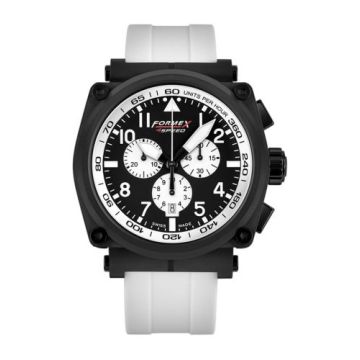 Formex Pilot Quartz Chronograph PVD / Black - White / Rubber