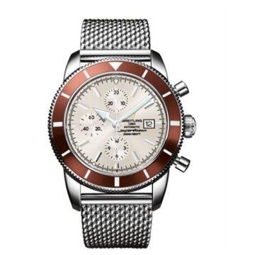 Breitling Superocean Heritage 46 Chronograph Stainless Steel / Bronze / Stratus Silver / Milanese