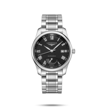 Longines Master Collection 40mm Power Reserve Stainless Steel / Black-Roman / Bracelet