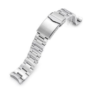 Super-O Boyer Watch Band for Seiko 5 Sports 38mm SRPK29 SRPK31 SRPK33, Stainless Steel - Brushed, V Diver Clasp - 20mm