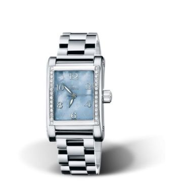 Oris Rectangular Diamonds 24 Stainless Steel / Blue MOP / Bracelet