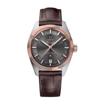 Omega Globemaster Annual Calendar Stainless Steel / Sedna Gold / Grey
