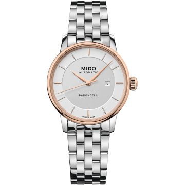 Mido Baroncelli Signature 30 Stainless Steel - Rose Gold / Silver / Bracelet