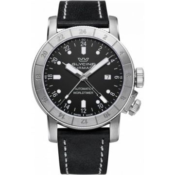 Glycine Airman 44 GMT Automatic Stainless Steel / Black