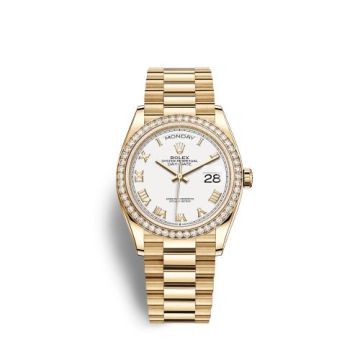 Rolex Day-Date 36 Yellow Gold Diamond / White - Roman / President
