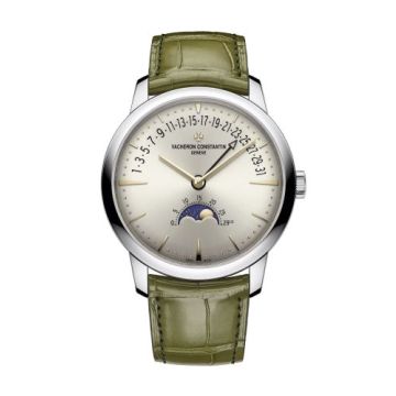 Vacheron Constantin Patrimony Moon Phase and Retrograde Date White Gold / Silver