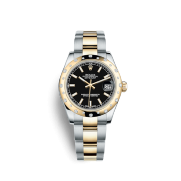 Rolex Datejust 31 Rolesor Yellow Domed Diamond / Oyster / Black