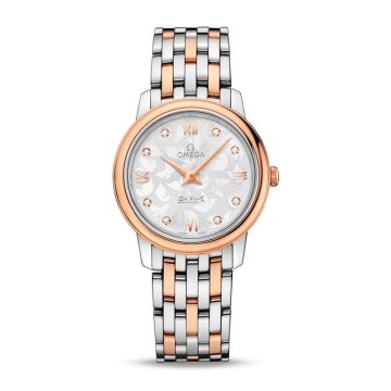 Omega De Ville Prestige Quartz 27.4 Stainless Steel / Red Gold / Silver Butterfly / Bracelet