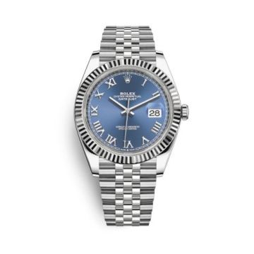 Rolex Datejust 41 Stainless Steel Fluted / Blue - Roman / Jubilee