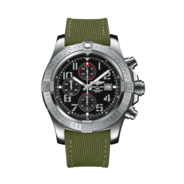 Breitling Super Avenger II Stainless Steel / Volcano Black / Military / Pin