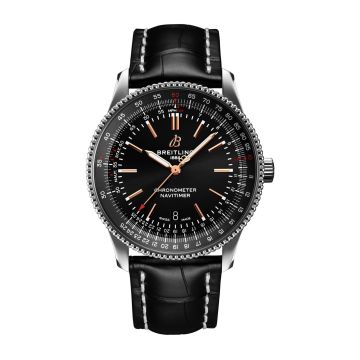 Breitling Navitimer Automatic 41 Automatic Stainless Steel / Black / Croco / Folding