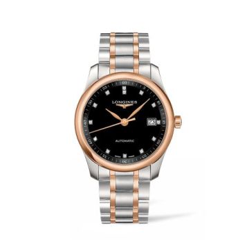 Longines Master Collection 40 Date Stainless Steel / Pink Gold / Black-Diamond / Bracelet